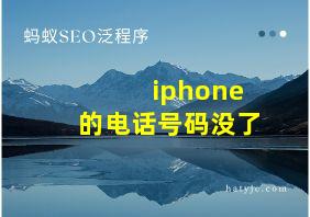 iphone的电话号码没了