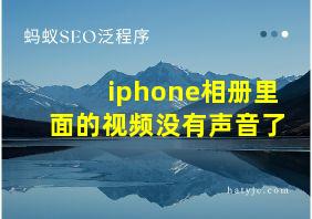 iphone相册里面的视频没有声音了