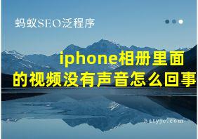 iphone相册里面的视频没有声音怎么回事