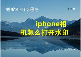 iphone相机怎么打开水印