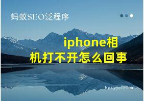 iphone相机打不开怎么回事