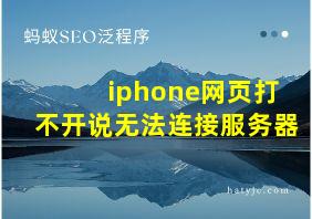 iphone网页打不开说无法连接服务器