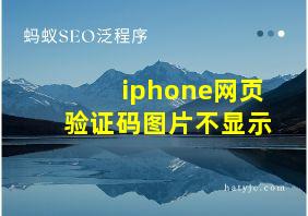 iphone网页验证码图片不显示