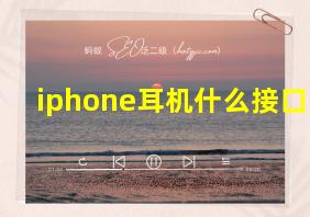 iphone耳机什么接口