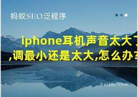 iphone耳机声音太大了,调最小还是太大,怎么办?