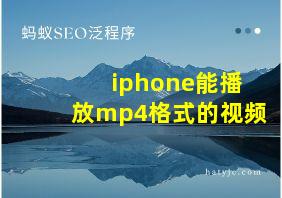 iphone能播放mp4格式的视频