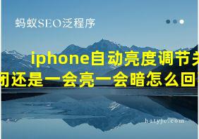 iphone自动亮度调节关闭还是一会亮一会暗怎么回事