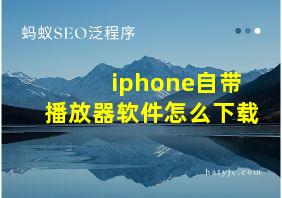 iphone自带播放器软件怎么下载