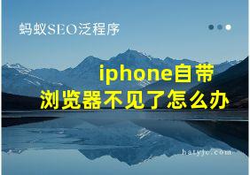 iphone自带浏览器不见了怎么办