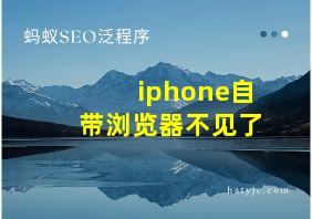 iphone自带浏览器不见了