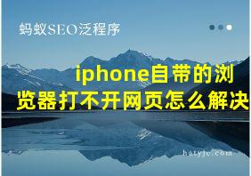 iphone自带的浏览器打不开网页怎么解决