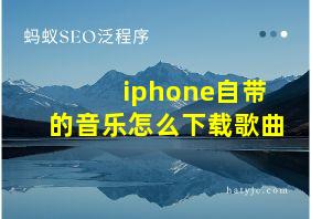 iphone自带的音乐怎么下载歌曲