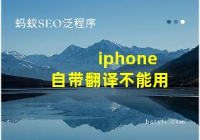 iphone自带翻译不能用