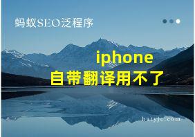 iphone自带翻译用不了