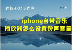 iphone自带音乐播放器怎么设置铃声音量