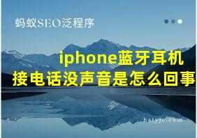 iphone蓝牙耳机接电话没声音是怎么回事