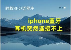 iphone蓝牙耳机突然连接不上