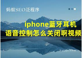 iphone蓝牙耳机语音控制怎么关闭啊视频