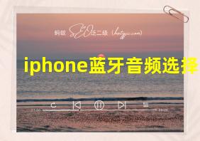 iphone蓝牙音频选择