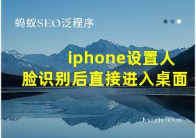 iphone设置人脸识别后直接进入桌面