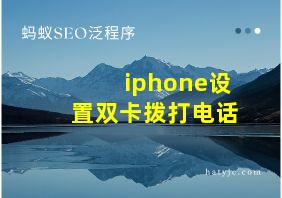 iphone设置双卡拨打电话