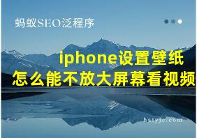 iphone设置壁纸怎么能不放大屏幕看视频