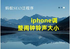 iphone调整闹钟铃声大小