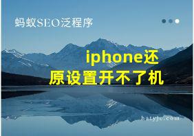 iphone还原设置开不了机