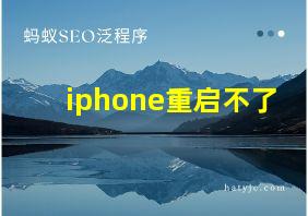 iphone重启不了