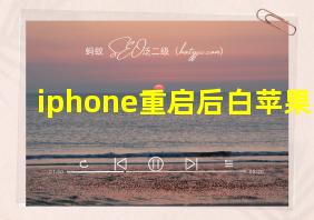 iphone重启后白苹果