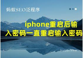 iphone重启后输入密码一直重启输入密码