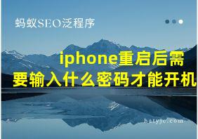 iphone重启后需要输入什么密码才能开机