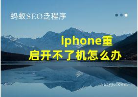 iphone重启开不了机怎么办