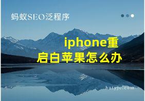 iphone重启白苹果怎么办