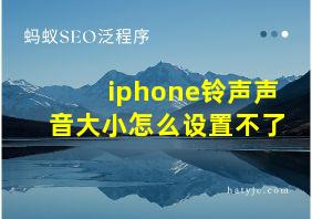 iphone铃声声音大小怎么设置不了