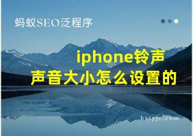 iphone铃声声音大小怎么设置的