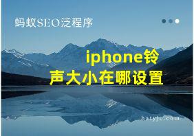 iphone铃声大小在哪设置