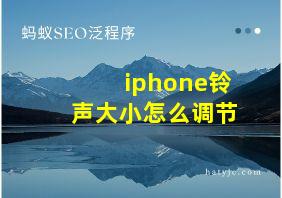 iphone铃声大小怎么调节