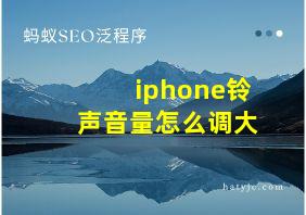 iphone铃声音量怎么调大