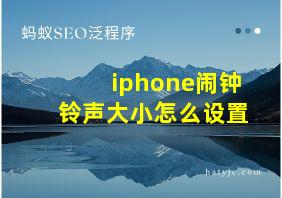 iphone闹钟铃声大小怎么设置