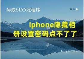 iphone隐藏相册设置密码点不了了