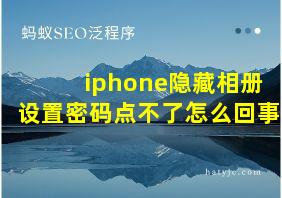 iphone隐藏相册设置密码点不了怎么回事