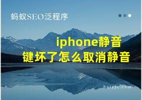 iphone静音键坏了怎么取消静音