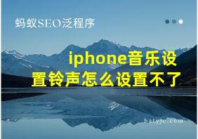 iphone音乐设置铃声怎么设置不了