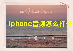 iphone音频怎么打开