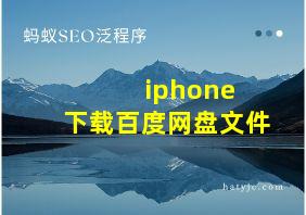 iphone 下载百度网盘文件