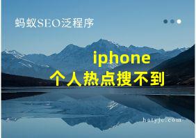 iphone 个人热点搜不到