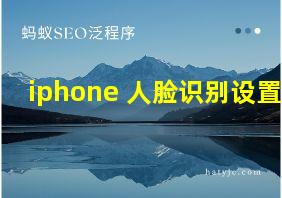 iphone 人脸识别设置