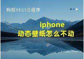 iphone 动态壁纸怎么不动