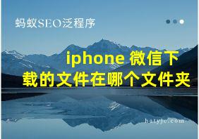 iphone 微信下载的文件在哪个文件夹